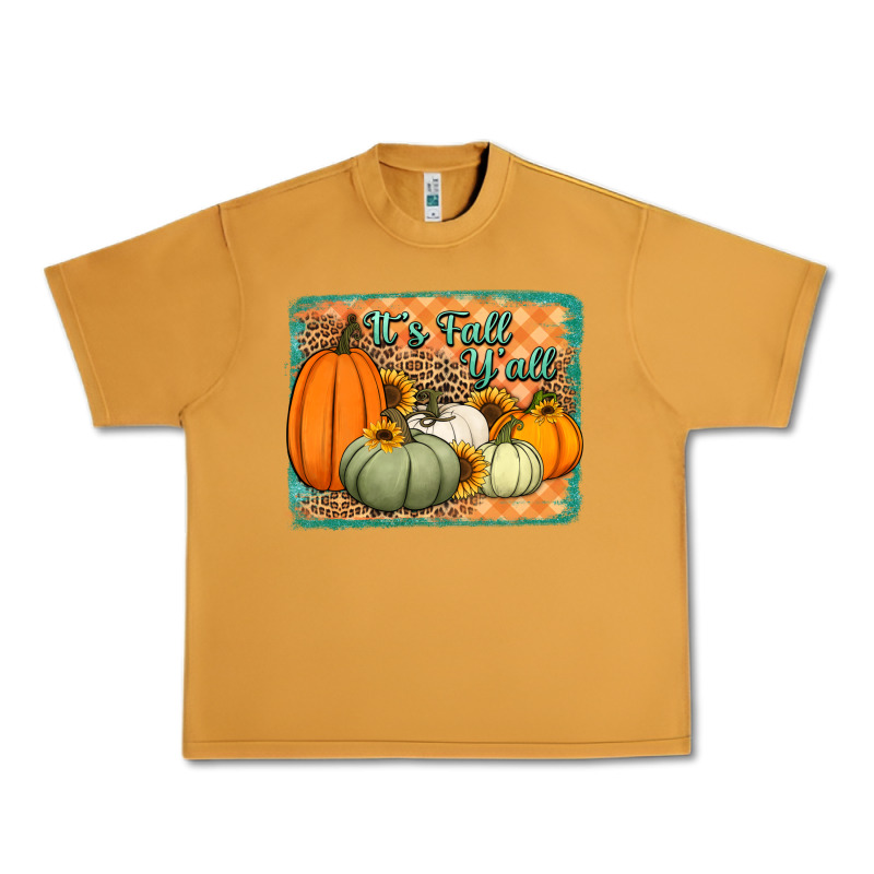 It's Fall Y'all Pumpkins Halloween And Sunflowers Urban Heavy Tee by Jasminsmagicworld | Teevron