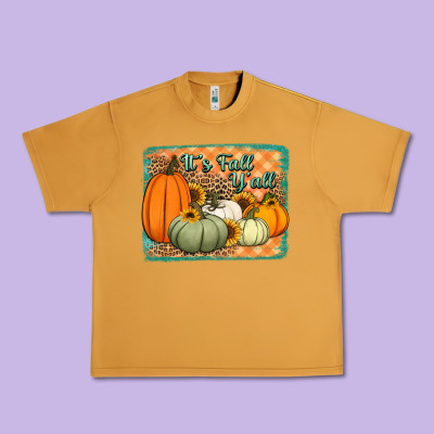 It's Fall Y'all Pumpkins Halloween And Sunflowers Urban Heavy Tee Designed By Jasminsmagicworld