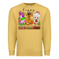 Antique Gold happy hallothanksmas farm animals Premium Sweatshirt - texasbilliewilder