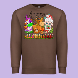 Happy Hallothanksmas Farm Animals Premium Sweatshirt Designed By Texasbilliewilder
