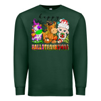 Sports Green happy hallothanksmas farm animals Premium Sweatshirt - texasbilliewilder