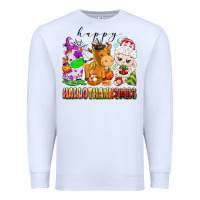 White happy hallothanksmas farm animals Premium Sweatshirt - texasbilliewilder