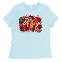 Baby Blue Our Lady of Guadalupe Ladies Tee - CTS Tumbler Store