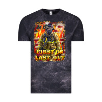 Cloud Black First In last Out Firefighter Vintage Tee - LillyAllenDesigns