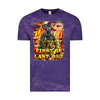 Cloud Purple First In last Out Firefighter Vintage Tee - LillyAllenDesigns