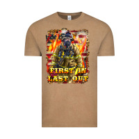 Vintage Coffee First In last Out Firefighter Vintage Tee - LillyAllenDesigns