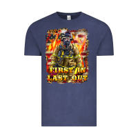 Vintage Denim First In last Out Firefighter Vintage Tee - LillyAllenDesigns