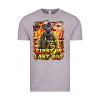 First In Last Out Firefighter Vintage Tee | Teevron