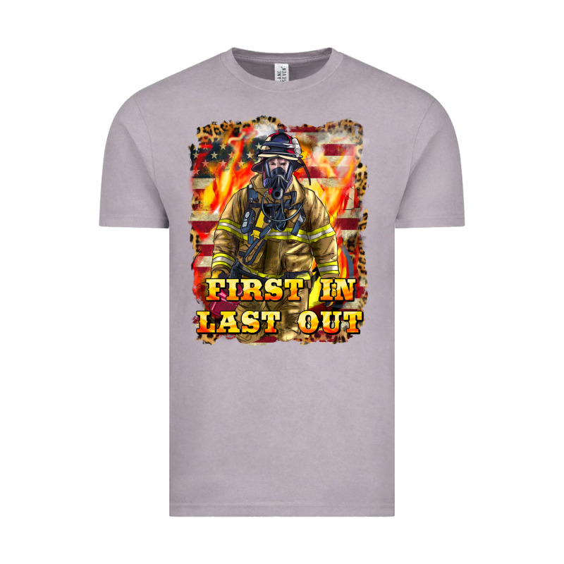 First In Last Out Firefighter Vintage Tee by LillyAllenDesigns | Teevron