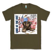 Army Green land of the free Classic Tee - MaliasSmallBusiness
