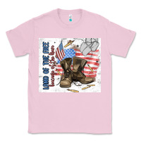 Bubblegum Pink land of the free Classic Tee - MaliasSmallBusiness
