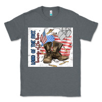 Charcoal Heather land of the free Classic Tee - MaliasSmallBusiness