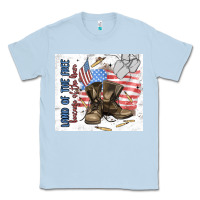 Dusty Blue land of the free Classic Tee - MaliasSmallBusiness