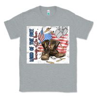 Heather Grey land of the free Classic Tee - MaliasSmallBusiness