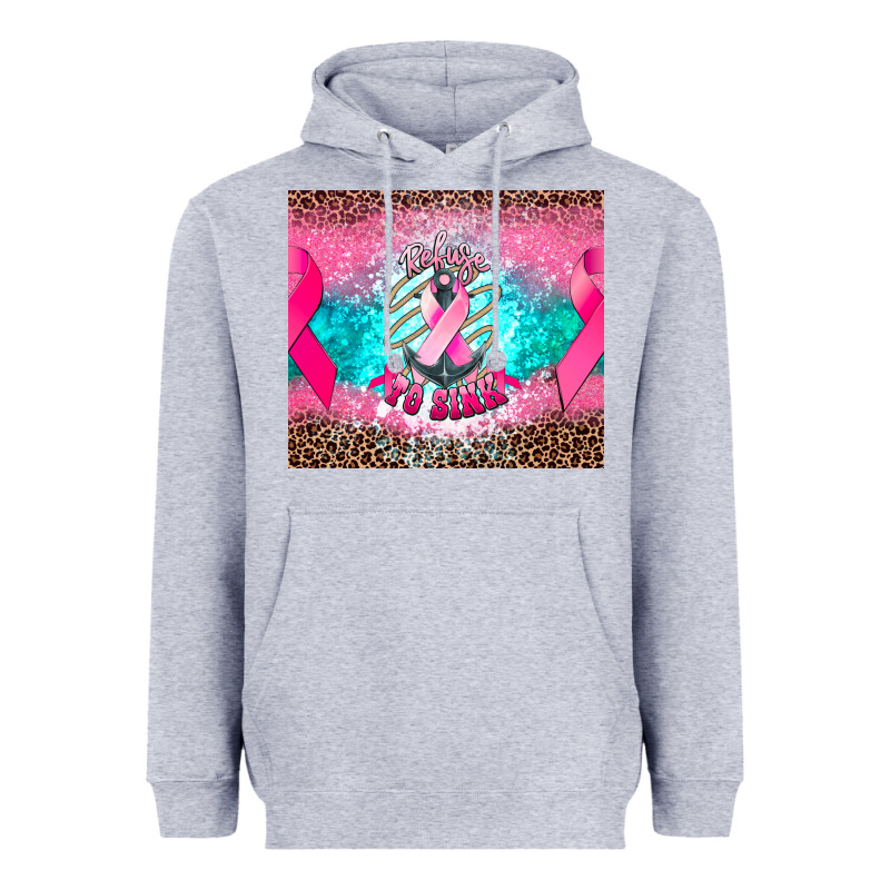 Refuse To Sink Anchor Cancer Heavyweight Hoodie by NancyCooperArtShop | Teevron