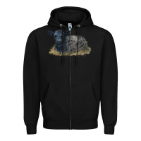 Black Black Angus Calf Illustrations Zipper Hoodie - LillyAllenDesigns