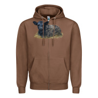 Chestnut Black Angus Calf Illustrations Zipper Hoodie - LillyAllenDesigns