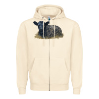 Sandshell Black Angus Calf Illustrations Zipper Hoodie - LillyAllenDesigns