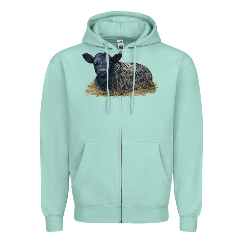 Black Angus Calf Illustrations Zipper Hoodie by LillyAllenDesigns | Teevron
