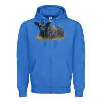 True Royal Black Angus Calf Illustrations Zipper Hoodie - LillyAllenDesigns