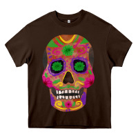 Chocolate Brown sugar skull Heavy Core Tee - FaDigitalArtStudio