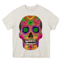 Cream sugar skull Heavy Core Tee - FaDigitalArtStudio