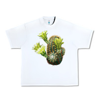 White nylon hedgehog cactus Urban Heavy Tee - LillyAllenDesigns