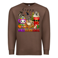 Chestnut happy hallothanksmas skeleton coffee cups Premium Sweatshirt - texasbilliewilder