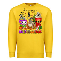 Lemon happy hallothanksmas skeleton coffee cups Premium Sweatshirt - texasbilliewilder