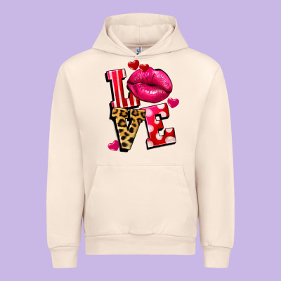 Western Love Lips Urban Hoodie Designed By Fadigitalartstudio
