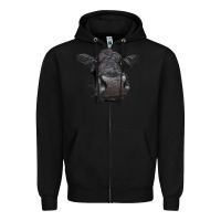 Black Black Angus Heifer Zipper Hoodie - LillyAllenDesigns