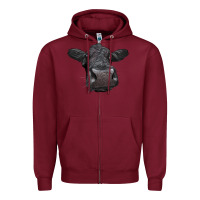 Burgundy Black Angus Heifer Zipper Hoodie - LillyAllenDesigns