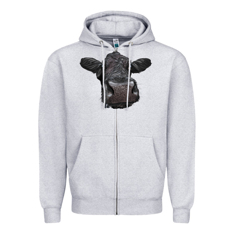 Black Angus Heifer Zipper Hoodie by LillyAllenDesigns | Teevron