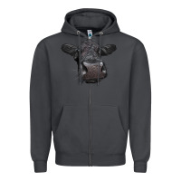 Smoke Black Angus Heifer Zipper Hoodie - LillyAllenDesigns