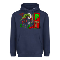 Navy Christmas Character Nurse Heavyweight Hoodie - NancyCooperArtShop