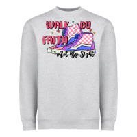 Heather Grey walk by faith Heavyweight Sweatshirt - MaliasSmallBusiness