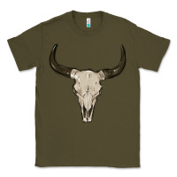 Army Green cow skul Classic Tee - MaliasSmallBusiness