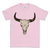 Bubblegum Pink cow skul Classic Tee - MaliasSmallBusiness