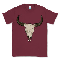 Burgundy cow skul Classic Tee - MaliasSmallBusiness