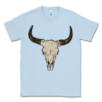 Dusty Blue cow skul Classic Tee - MaliasSmallBusiness