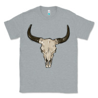 Heather Grey cow skul Classic Tee - MaliasSmallBusiness