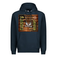 Navy daddy's hunting buddy Premium Hoodie - TumblerDesignByShophia