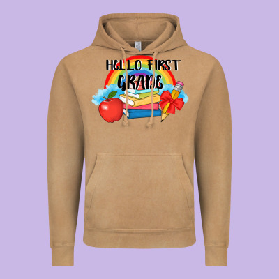 Back To School Hello First Grade 3200x2400 Vintage Hoodie Designed By Adodesignshop