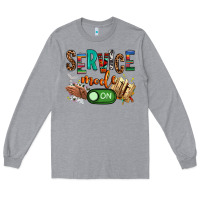 Heather Grey service mode on woman version Long Sleeve Tee - NancyCooperArtShop