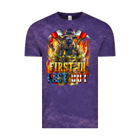 Cloud Purple First In last Out American Firefighter Vintage Tee - LillyAllenDesigns