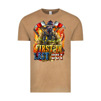 Vintage Camel First In last Out American Firefighter Vintage Tee - LillyAllenDesigns