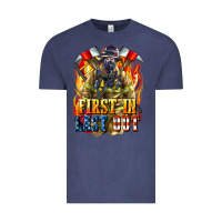 Vintage Denim First In last Out American Firefighter Vintage Tee - LillyAllenDesigns