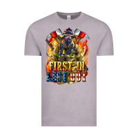 Vintage Zinc First In last Out American Firefighter Vintage Tee - LillyAllenDesigns