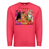Cardinal happy hallothanksmas cats Premium Sweatshirt - texasbilliewilder