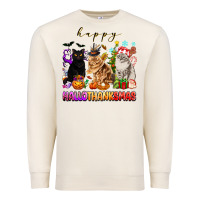 Sandshell happy hallothanksmas cats Premium Sweatshirt - texasbilliewilder